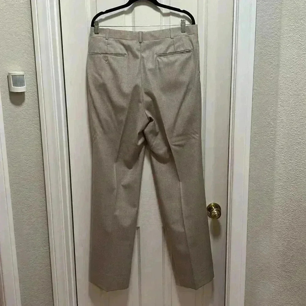 Vintage 80’s 100% Wool 3 Piece Suit Formal Wear Men’s Neutral Color 34x32 42R - Picture 9 of 16